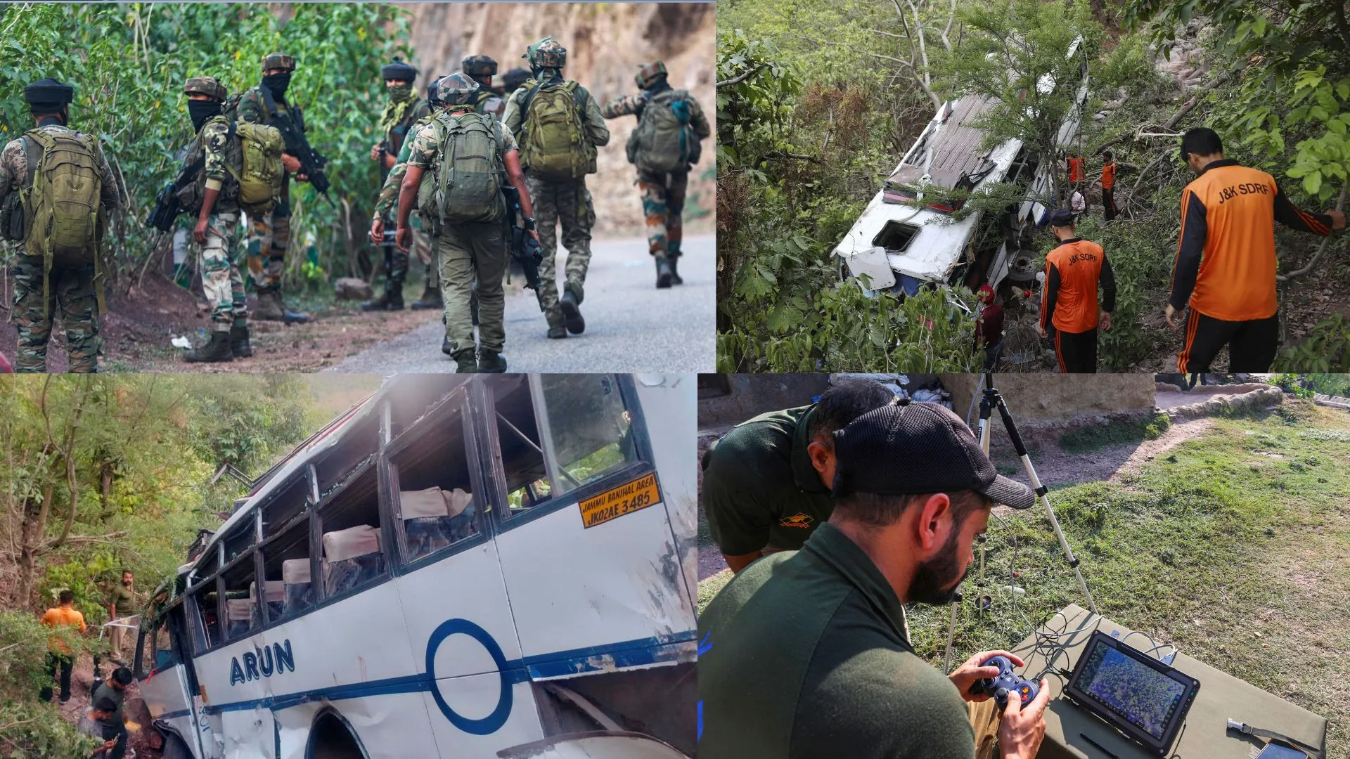 जम्मू-कश्मीर बस हमला: आतंकवादियों का पता लगाने के लिए अभियान शुरू, NIA ने घटनास्थल का लिया जायजा 