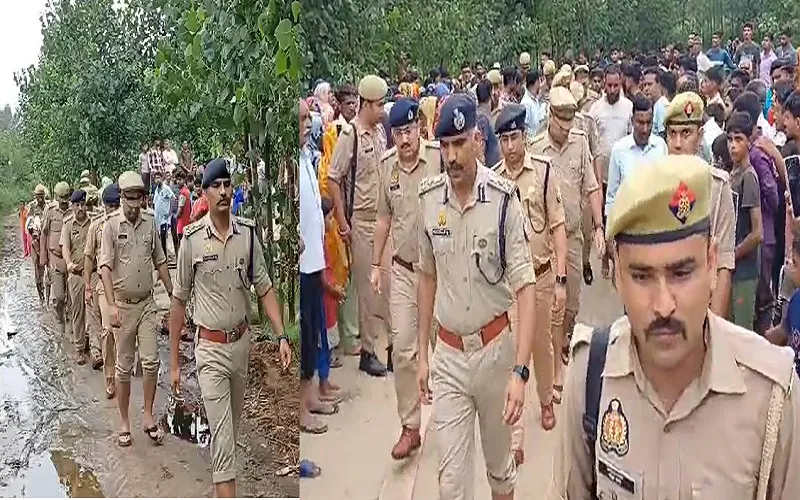 मुरादाबाद :  गन्ने के खेत में मिला बच्चे का शव, बुधवार दोपहर से था लापता...मौके पर पहुंचे DIG  