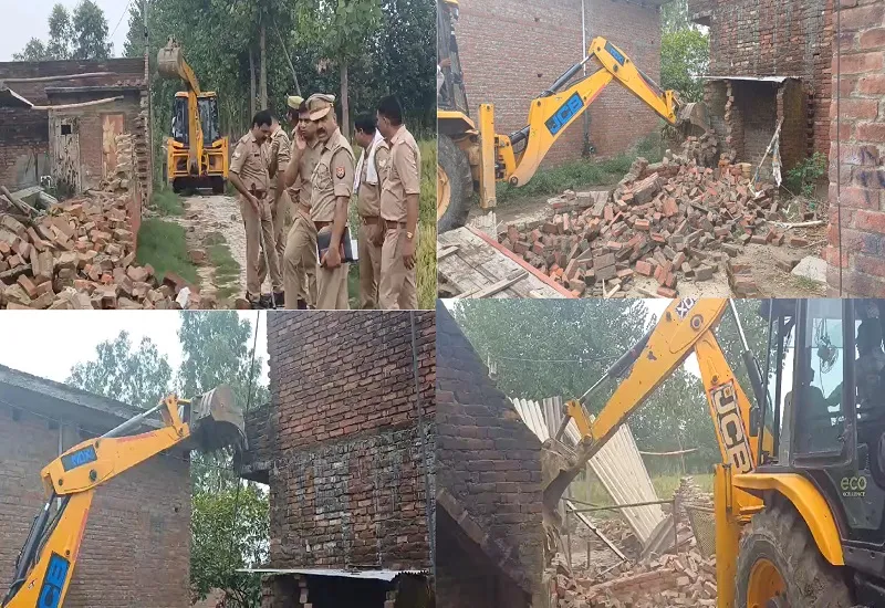 Moradabad News : बुलडोजर से गिराए गोलीबारी कांड के सभी आरोपियों के घर, थाना प्रभारी समेत तीन निलंबित  