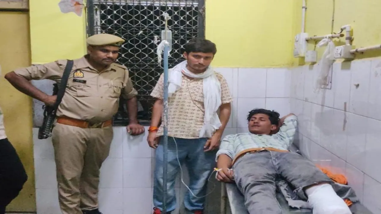 पुलिस मुठभेड़ : कलेक्शन एजेन्ट से लूट करने वाले बदमाश के पैर में लगी गोली