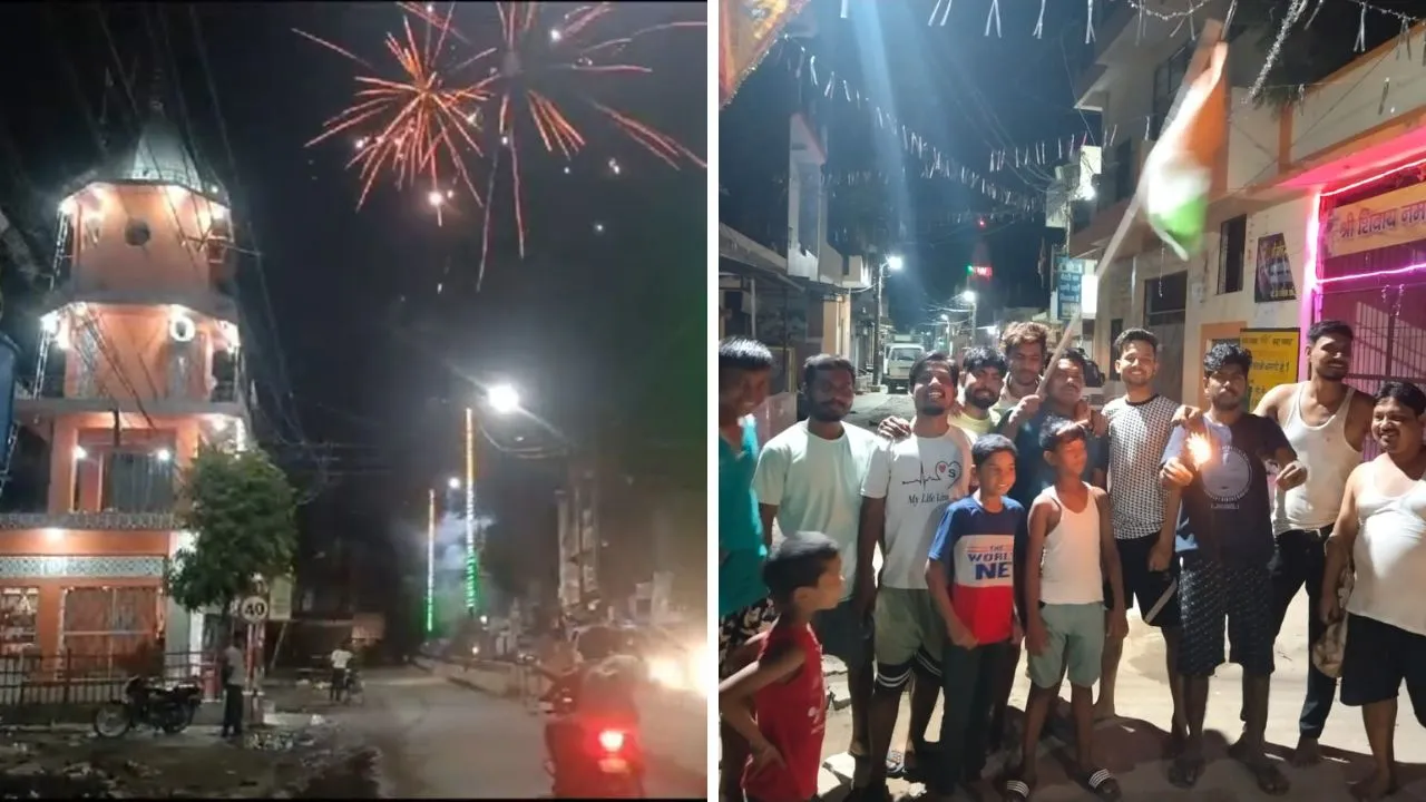Unnao: T20 वर्ल्ड कप जीतने पर जमकर हुई आतिशबाजी, राष्ट्रीय ध्वज लेकर लोगों ने लगाए भारत माता की जय के जयकारे