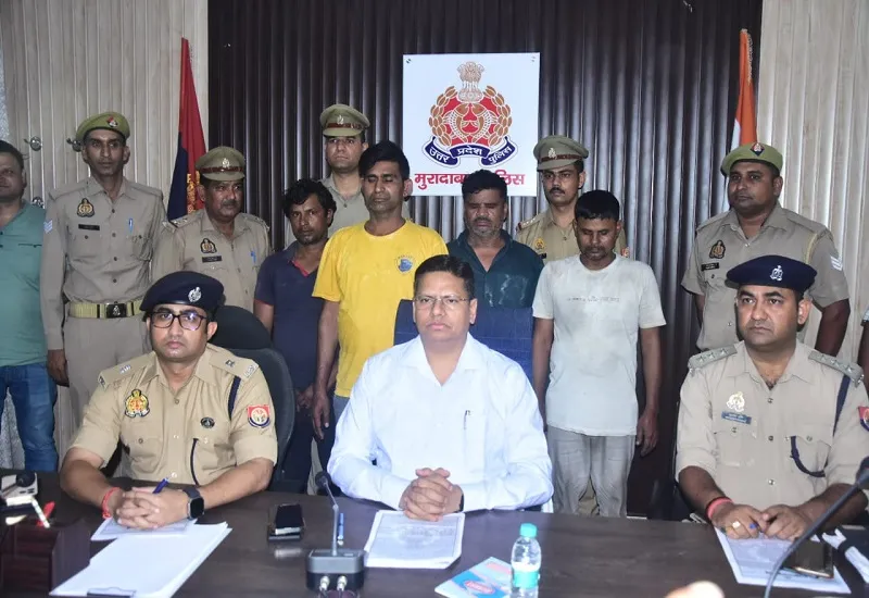 मुरादाबाद : पुलिस के हाथ लगी बड़ी सफलता, खेतों से मोटर पंप चोरी करने वाले गैंग के चार अभियुक्त गिरफ्तार