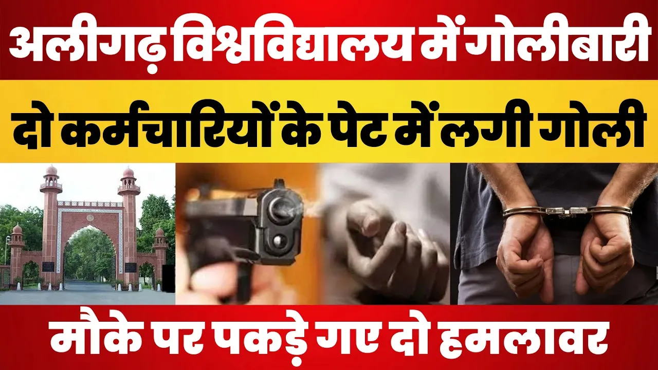 Aligarh News | Aligarh Muslim University में बदमाशों ने Registrar के दो कर्मचारियों को गोली मारी।