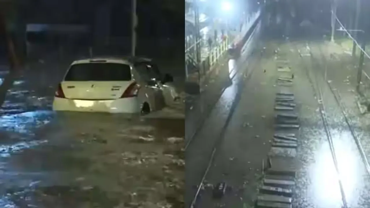 मुंबई में भारी बारिश से रेल और परिवहन सेवाएं बाधित, सड़कों और रेलवे ट्रैक पर हुआ जलभराव