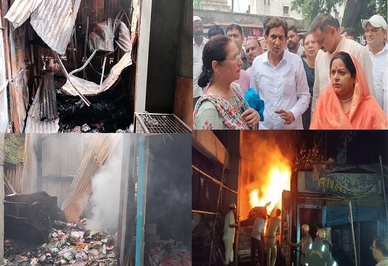 मुरादाबाद : टाउनहॉल बाजार में शॉर्ट सर्किट के चलते लगी आग, लाखों को सामान जलकर खाक...सपा सांसद रुचि वीरा ने दिया मदद का आश्वासन 