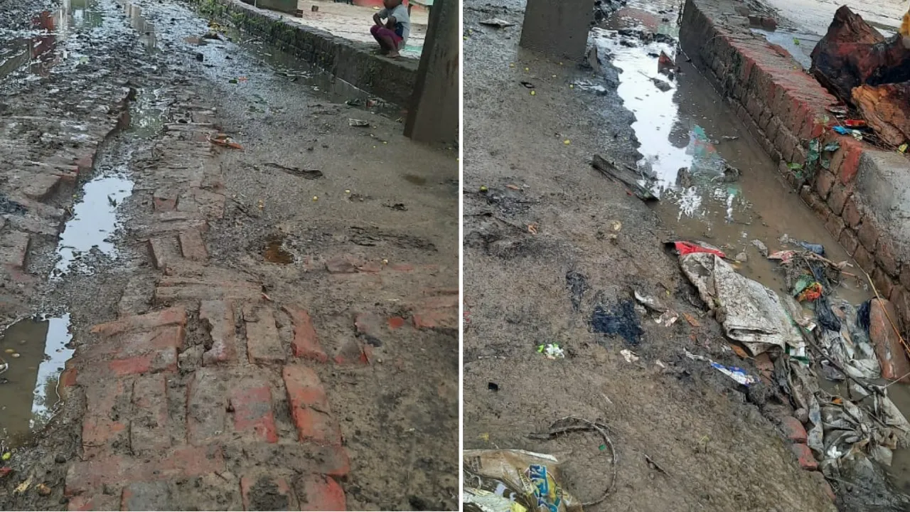 बाराबंकी: खड़ंजा जर्जर, नाली पूरी तरह से टूटी, पहली ही बारिश में पैदा हुई जलभराव की स्थिति 