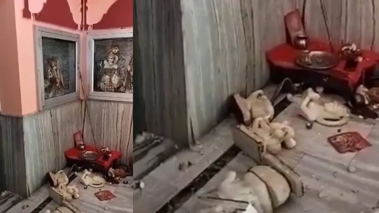 बरेली: मन्दिर में लगी मूर्तियों को युवक ने किया क्षतिग्रस्त, आरोपी को पकड़कर लोगों ने पीटा 