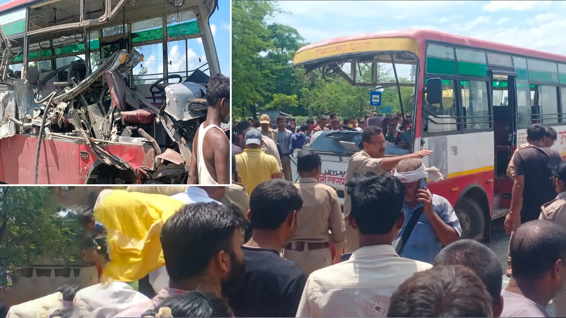 लखीमपुर खीरी: ट्रक से टकराई रोडवेज बस, एक यात्री की मौत चालक समेत छह घायल 