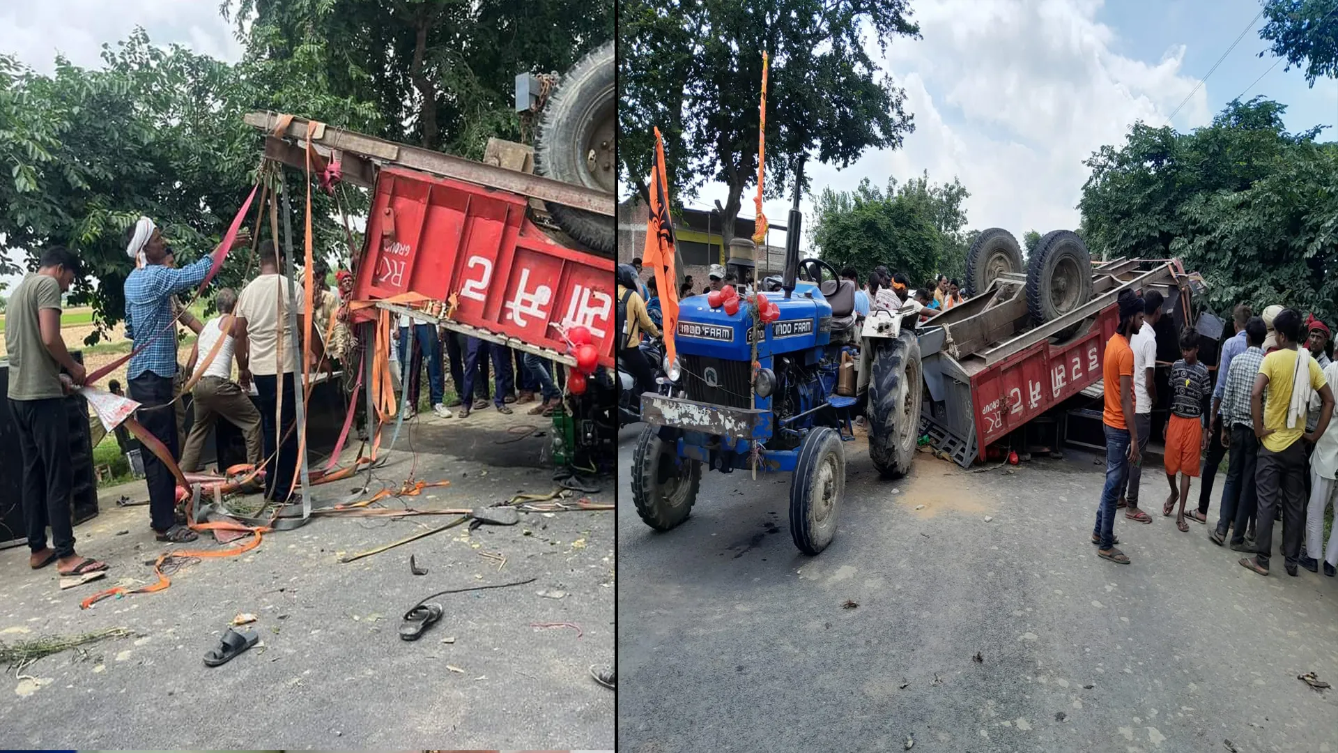 बदायूं : जल चढ़ाकर लौट रहे शिवभक्तों की ट्रैक्टर-ट्रॉली पलटी, एक श्रद्धालु की मौत