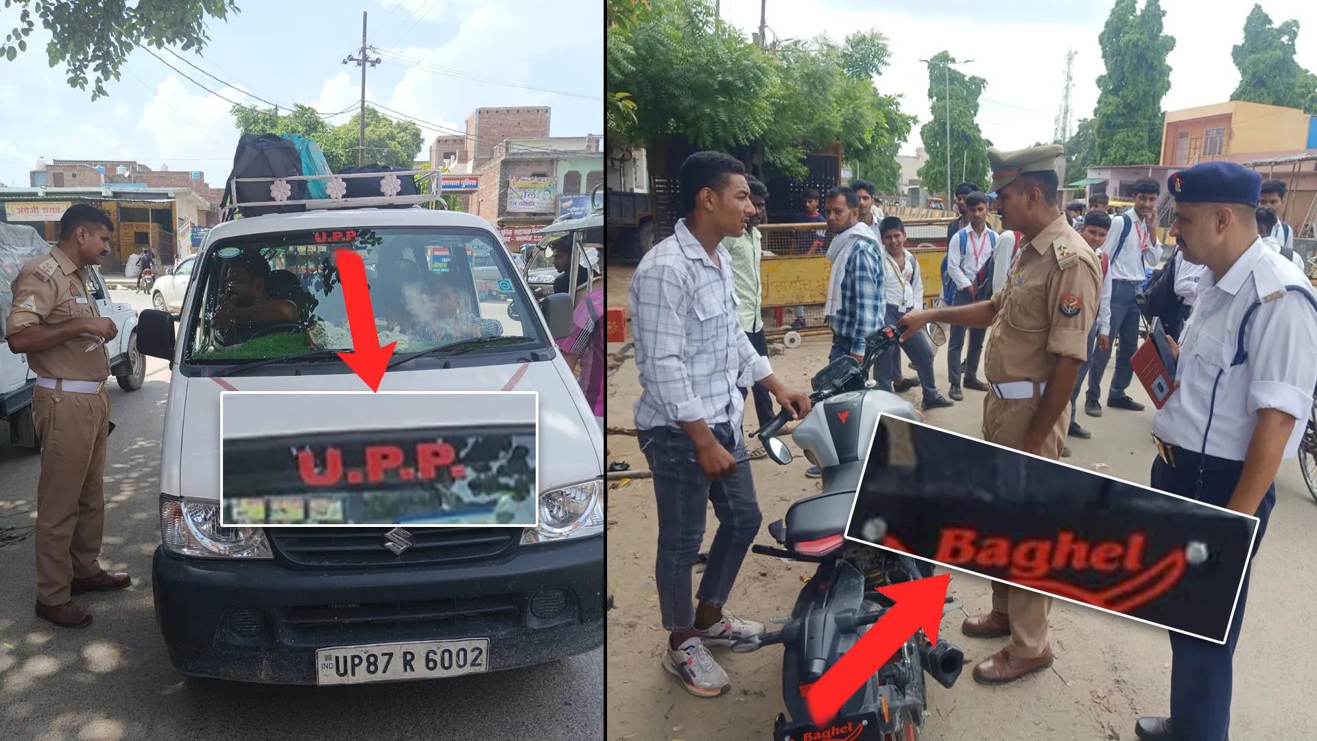 कासगंज: जाति और पद की नहीं चली धौंस, ट्रैफिक पुलिस ने काटे 109 वाहनों के चालान