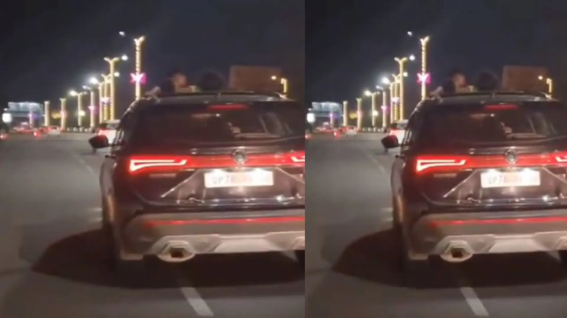 Lucknow News: CM आवास के पास Couple की अश्लील हरकतें, चलती कार की रूफ पर Romance, Video Viral