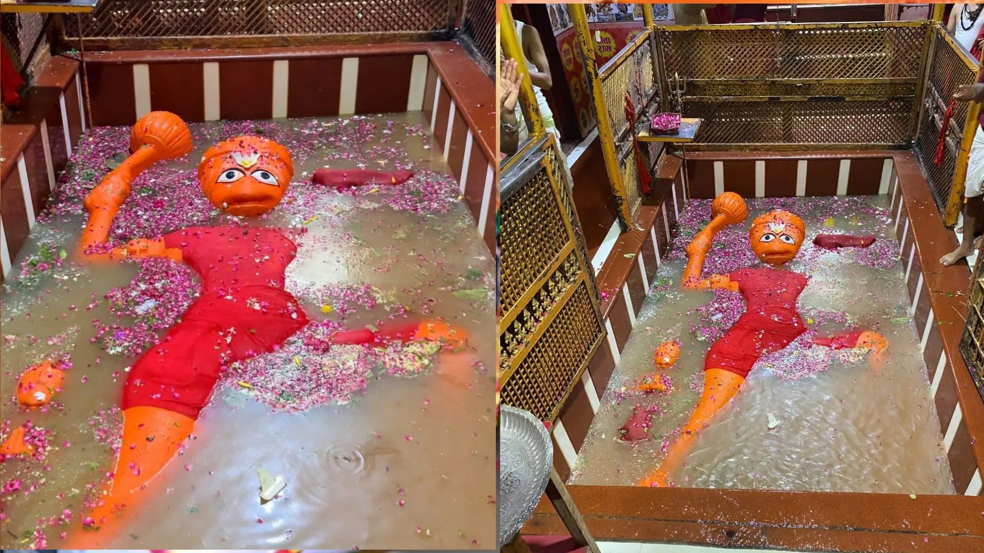 प्रयागराज: मां गंगा की गोद में बजरंगबली ने किया स्नान, महंत ने किया अभिषेक