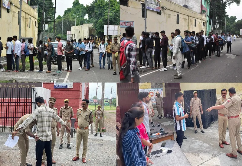 UP Police Exam 2024 : मुरादाबाद में अभ्यर्थियों को कड़ी सुरक्षा में दिया गया प्रवेश, लगी रही कतार