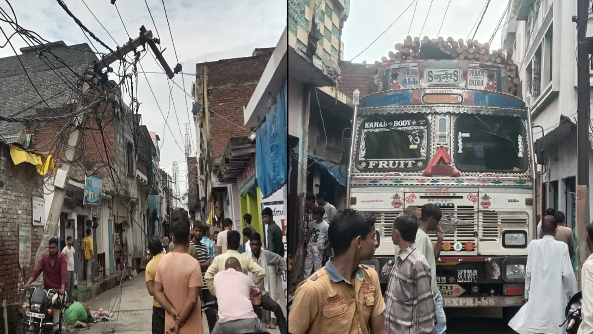 कासगंज : ट्रक की टक्कर से पोल क्षतिग्रस्त, 17 घंटे बिजली आपूर्ति को तरसे लोग