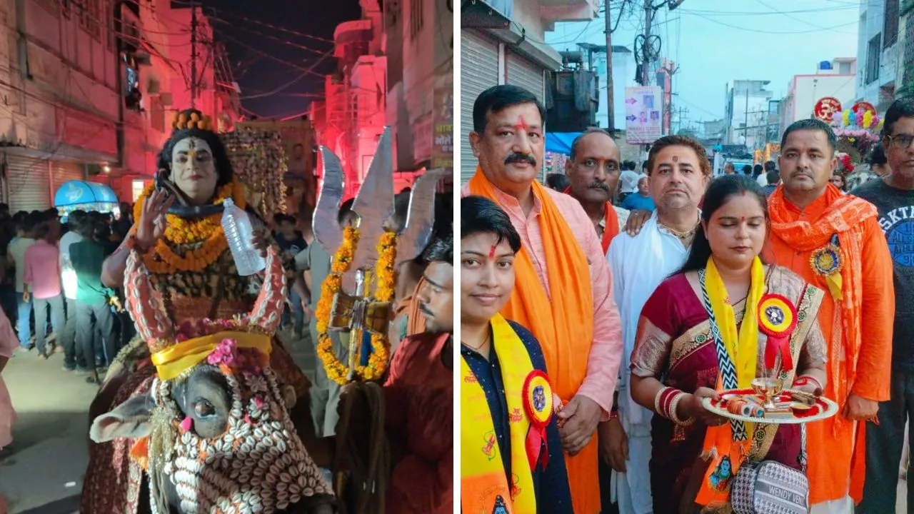 शाहजहांपुर: सावन के अंतिम दिन निकली भोले बाबा की भव्य बरात, आकर्षक झांकियों ने मन मोहा, मस्ती में थिरके युवा