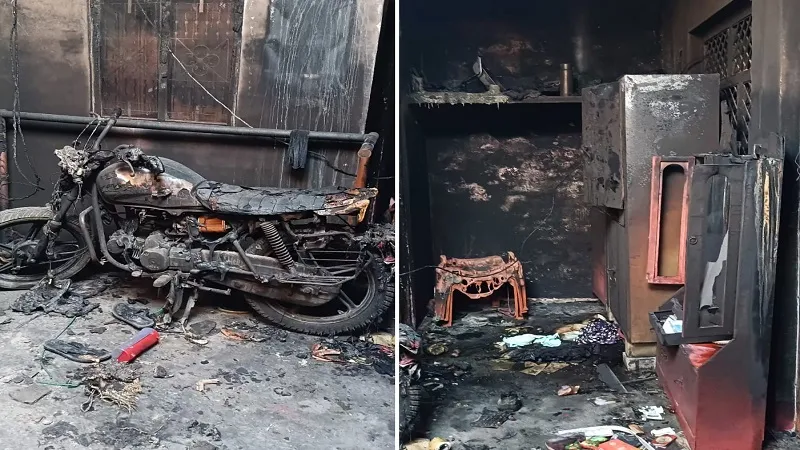 रामपुर : शार्ट सर्किट से दुकान और घर में लगी आग, लाखों का नुकसान...मचा हड़कंप