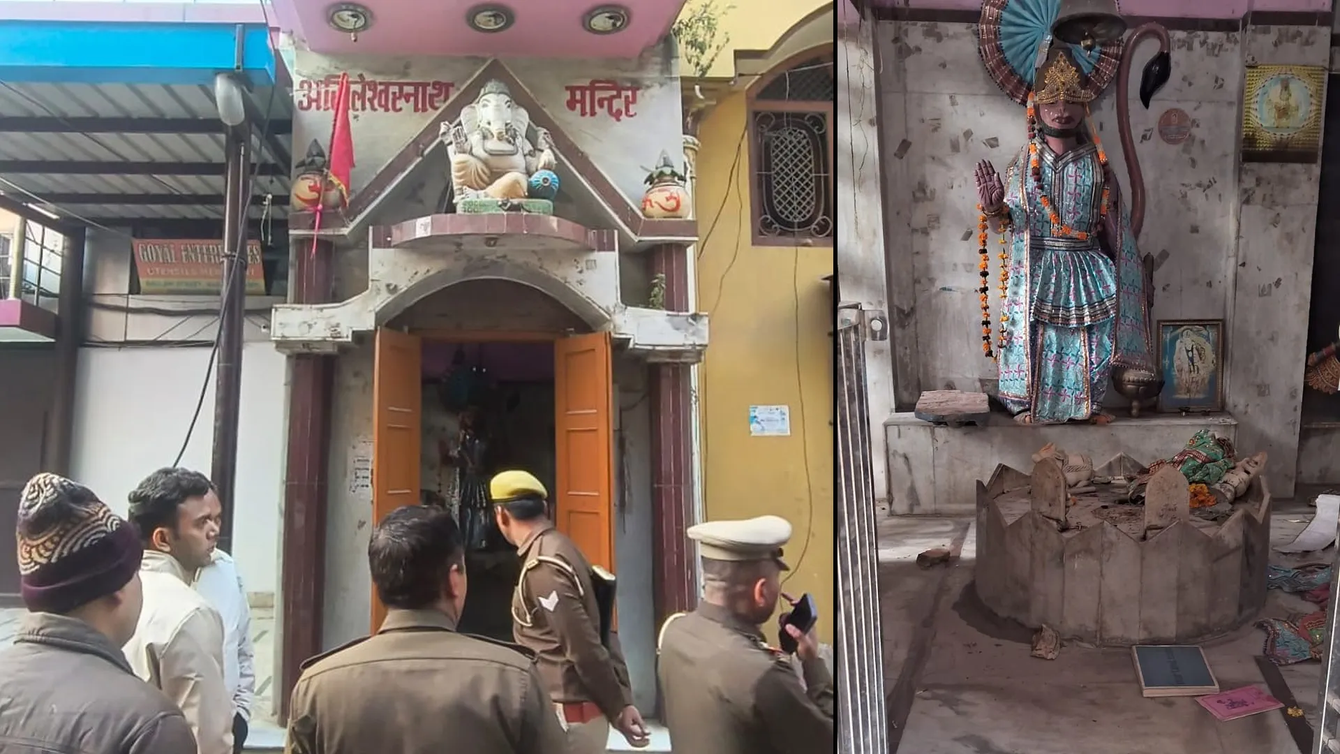मुरादाबाद : प्राचीन मंदिर की मूर्तियां खंडित कर माहौल बिगाड़ने की कोशिश