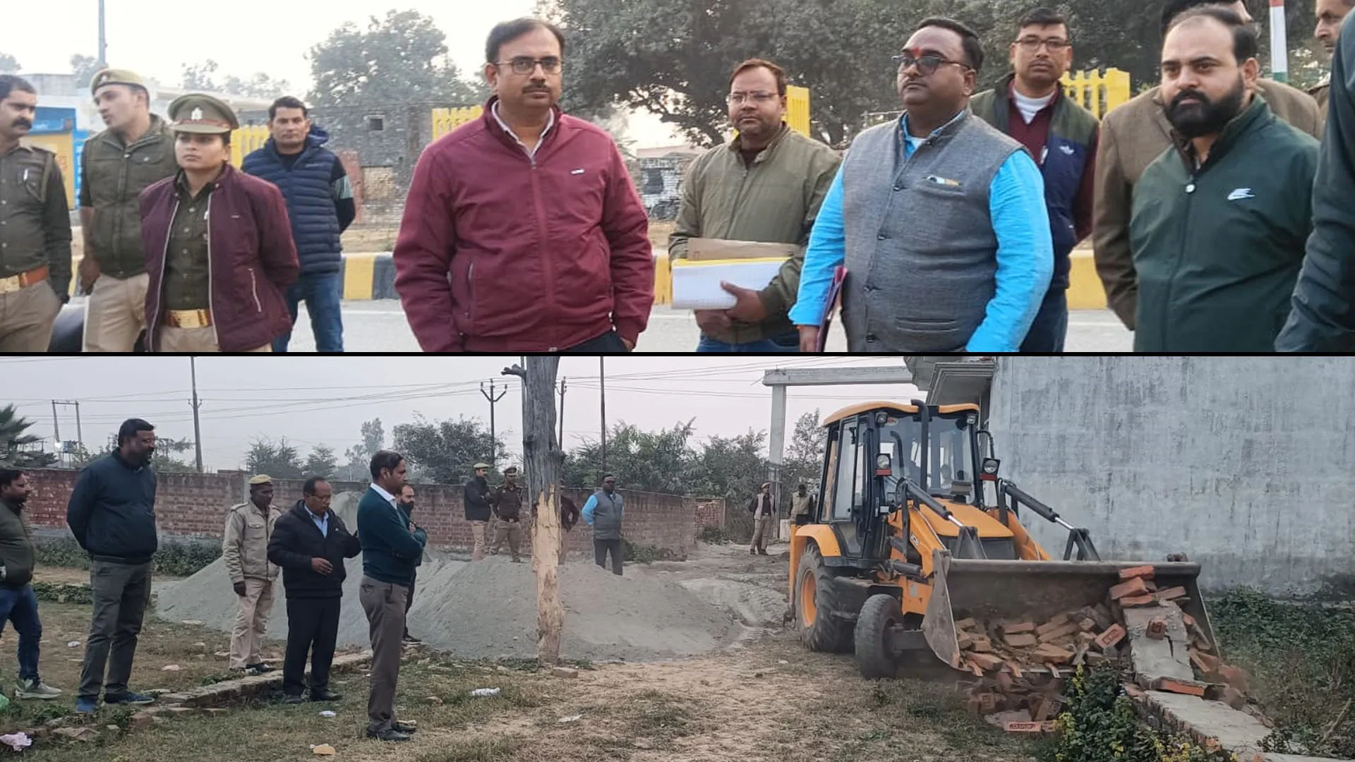शाहजहांपुर: अवैध प्लाटिंग पर कार्रवाई, बुलडोजर से ध्वस्त कर दी गई नींव