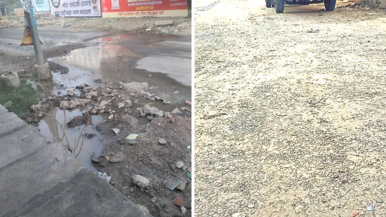 Kanpur: सीवेज के पानी से सड़क छह महीने में ही खराब, बजरी और गड्ढों से लोग होते हादसों का शिकार