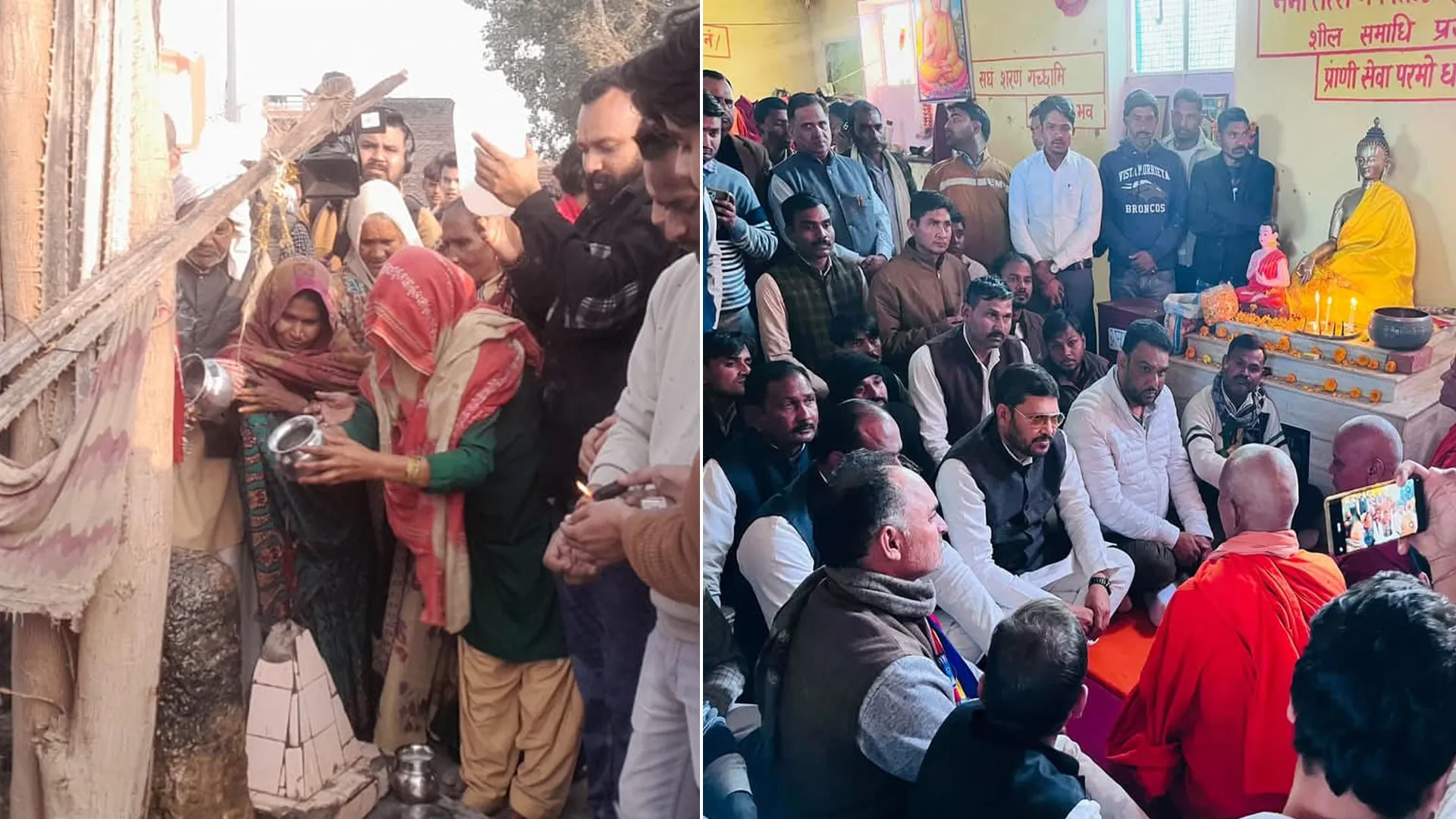 बदायूं: सूरजकुंड पर हुआ जलाभिषेक, आंवला व एटा सांसद भी बौद्ध भिक्षुओं से मिले