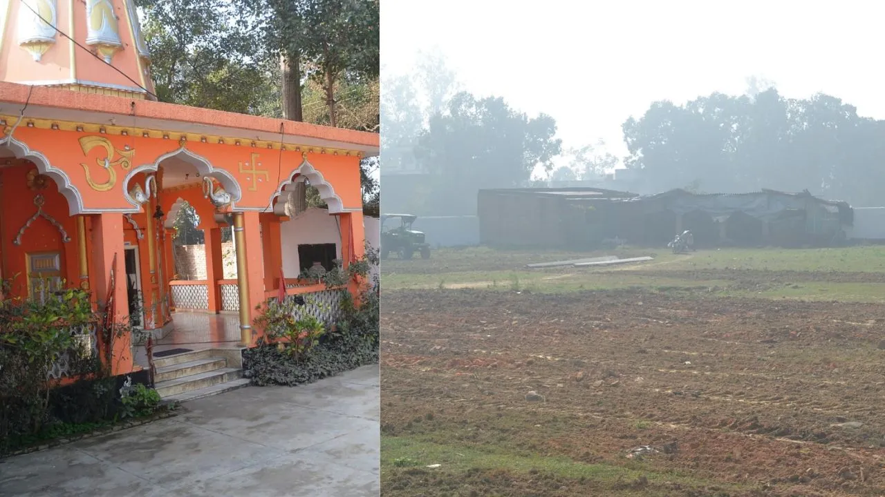 पीलीभीत: मंदिर की गोशाला का रास्ता बंद करने की कोशिश, विरोध में जुटे लोग, कॉलोनाइजर पर लगाए आरोप  