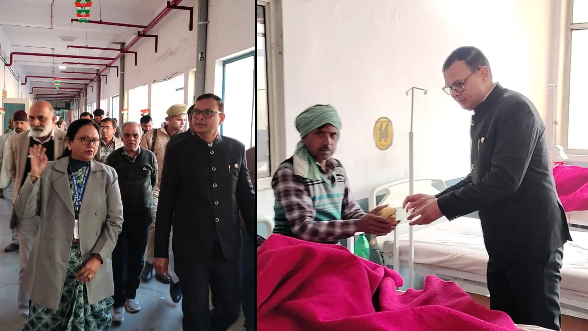 मुरादाबाद : गणतंत्र दिवस पर अपर जिलाधिकारी प्रशासन ने जिला अस्पताल में बांटे फल