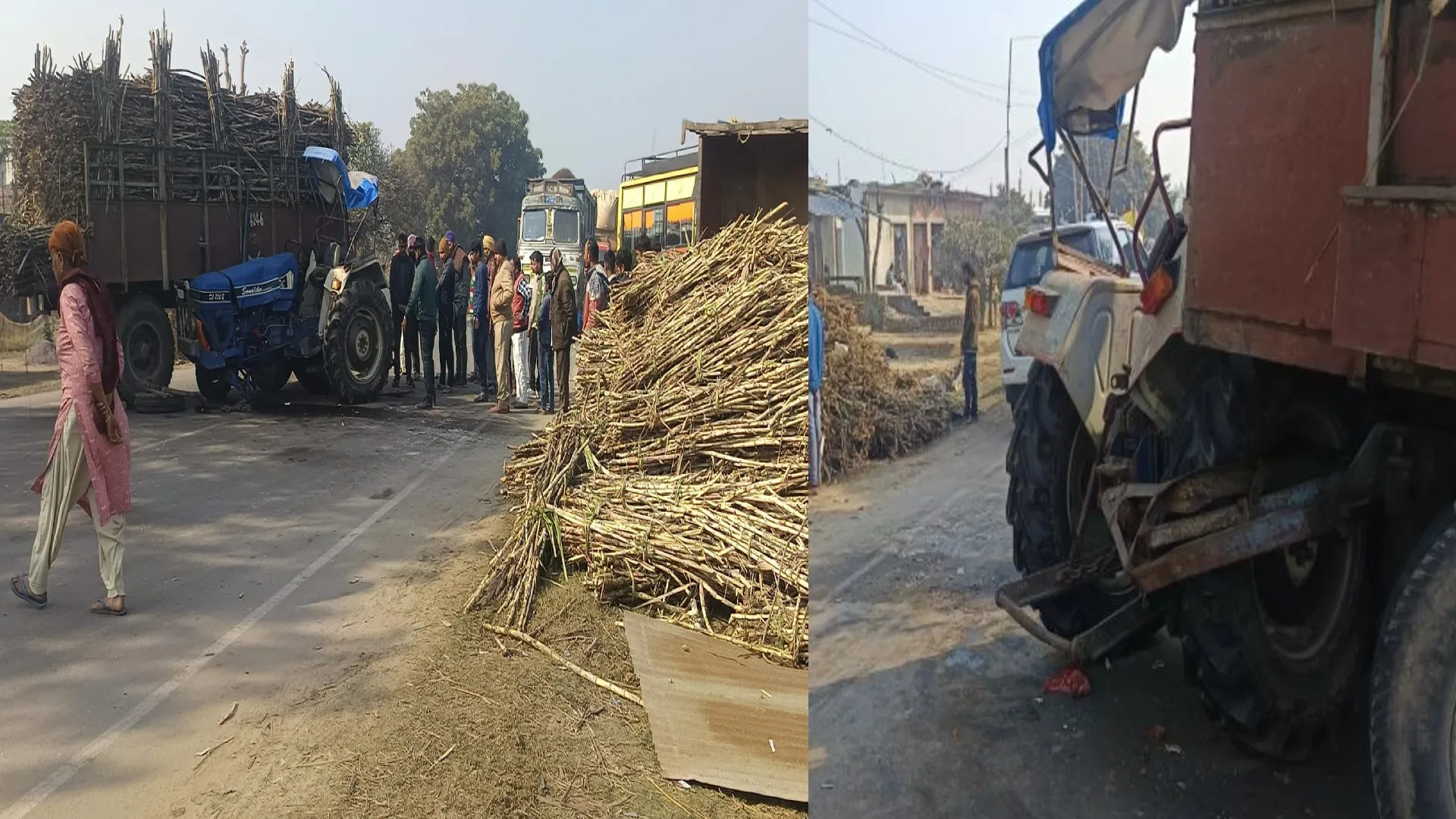 लखीमपुर खीरी: तेज रफ्तार बस ट्रैक्टर-ट्रॉली से टकराई, 8 यात्री घायल, चालक की हालत गंभीर