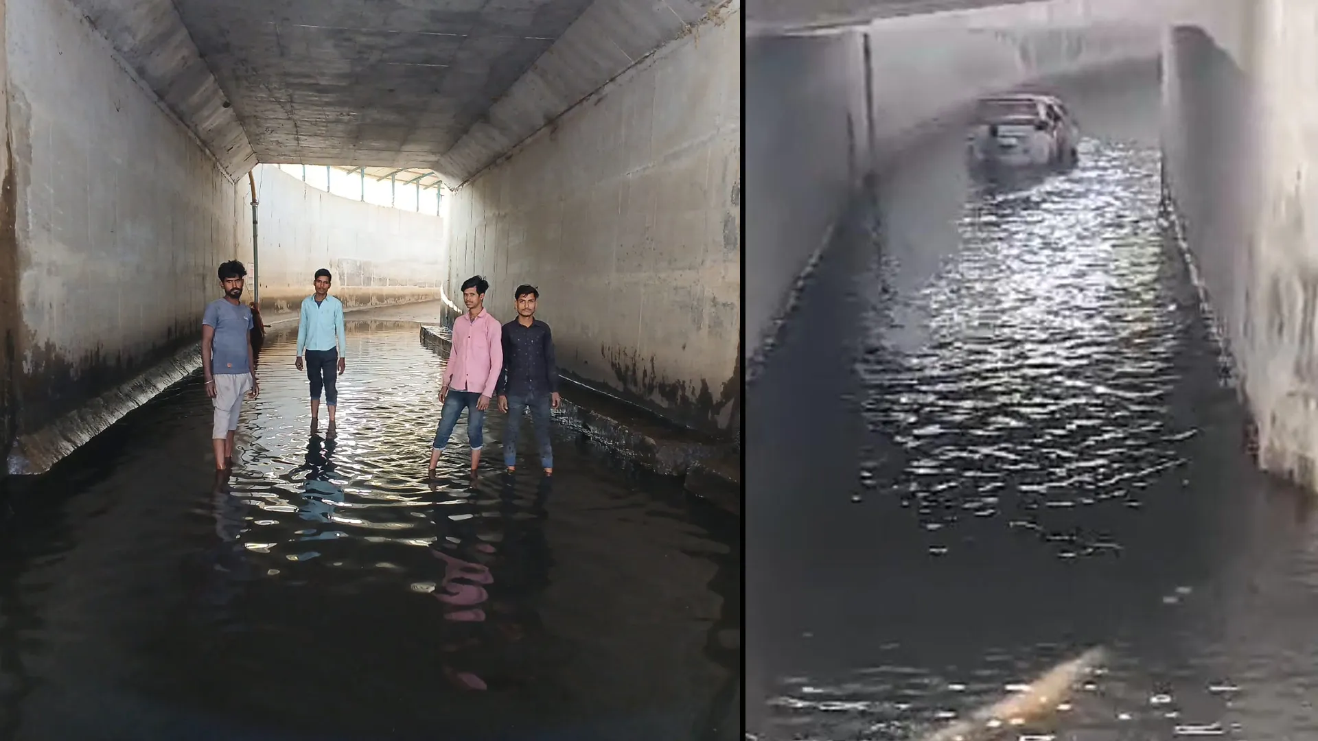 पीलीभीत: बिना बारिश के ही तालाब बन गए अंडरपास, राहगीर परेशान