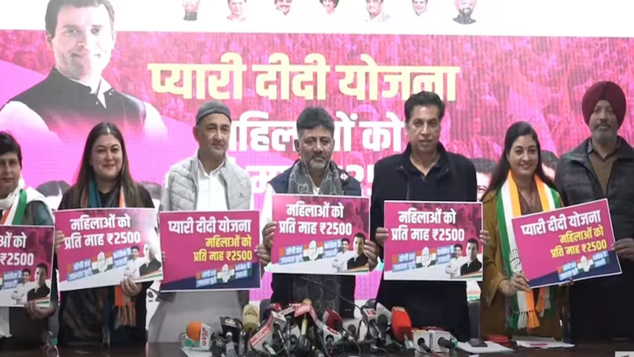 Delhi Elections: महिलाओं के लिए कांग्रेस ने किया 'प्यारी दीदी योजना' का ऐलान,  हर माह देगी 2500 रुपए