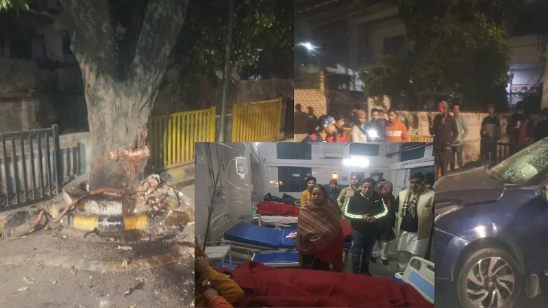 मुरादाबाद : तेज रफ्तार कार अनियंत्रित होकर पेड़ से टकराई, एक की मौके पर मौत, दो घायल