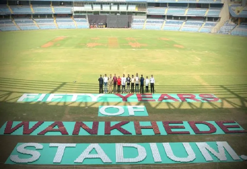 मुंबई क्रिकेट संघ ने बनाया ‘गिनीज वर्ल्ड’ रिकॉर्ड, 14,505 गेंदो से लिखा 50 Years of Wankhede Stadium
