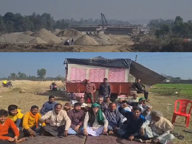 मुरादाबाद : अंडर पास व सर्विस रोड बनने तक धरना खत्म करने से भाकियू टिकैत का इंकार