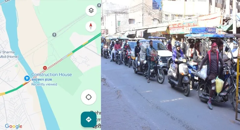 Moradabad: रामगंगा पुल बंद होने से लोग परेशान, कम नहीं हो रही दुश्वारी...गूगल पर बंद कराया रामगंगा पुल का रास्ता