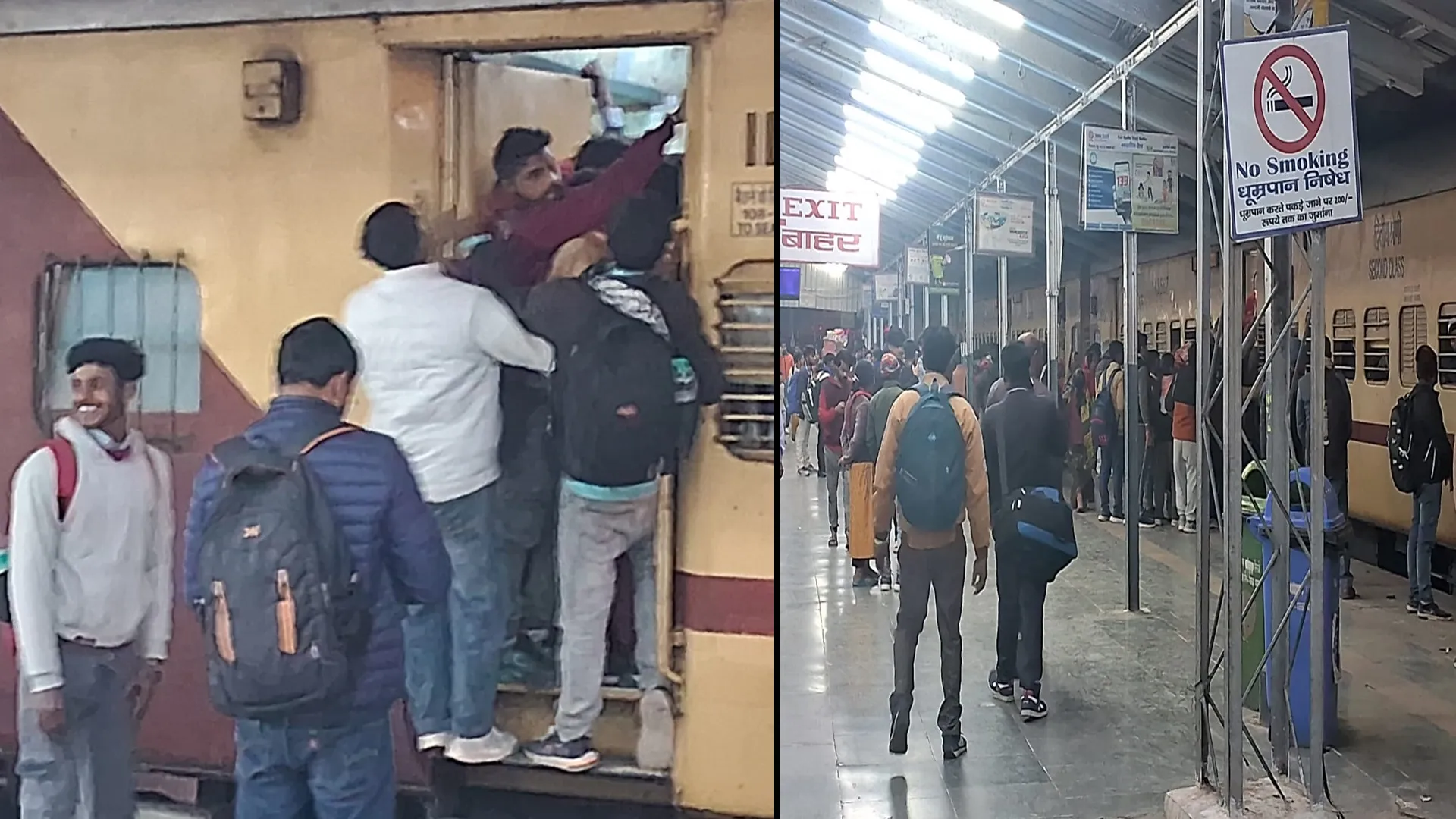 शाहजहांपुर: बरेली-प्रयागराज संगम एक्सप्रेस में यात्रियों का एसी और स्लीपर कोच पर कब्जा