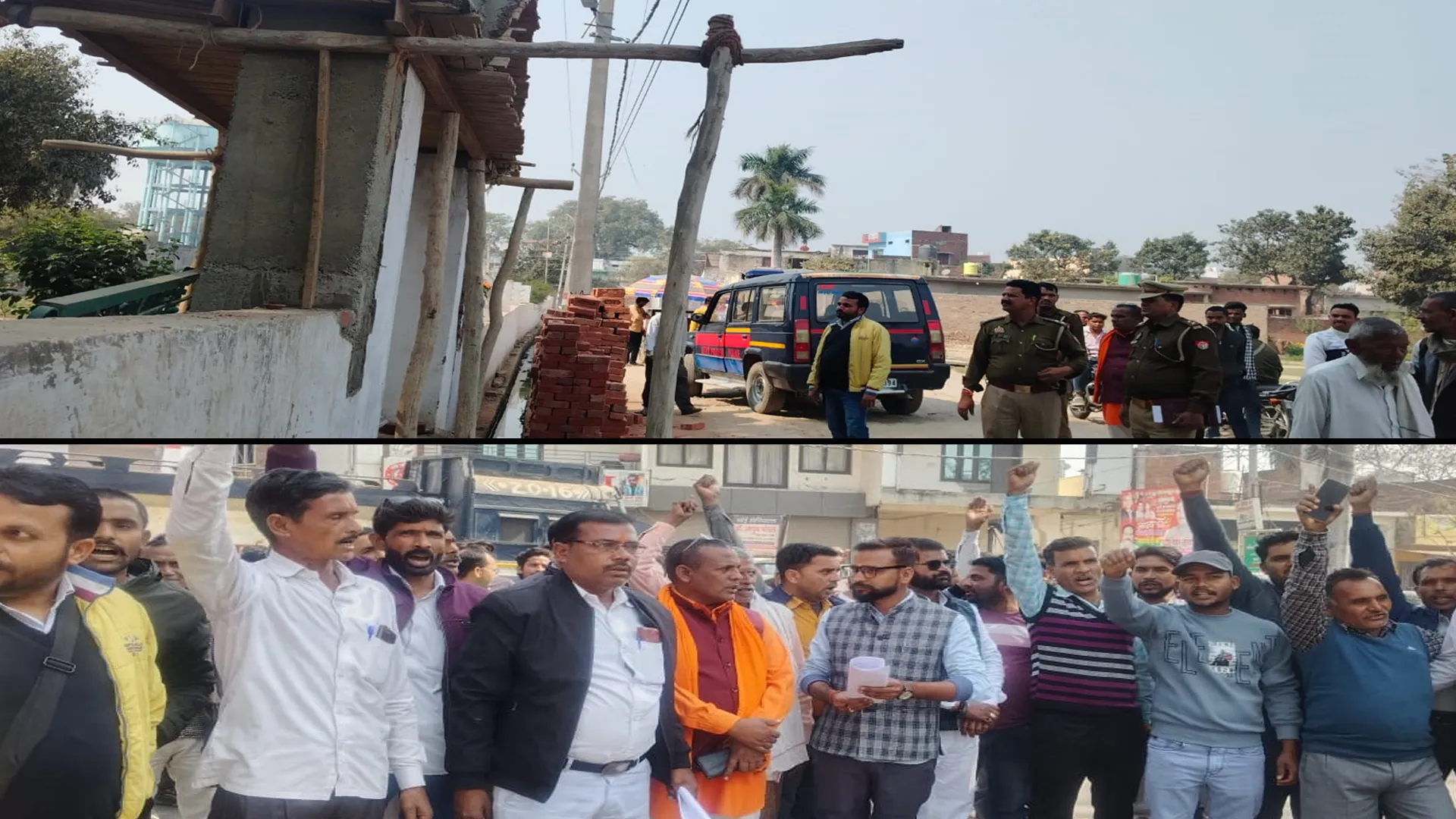 शाहजहांपुर: धार्मिक स्थल पर अवैध निर्माण पर भड़के विश्व हिंदू परिषद के कार्यकर्ता, किया प्रदर्शन