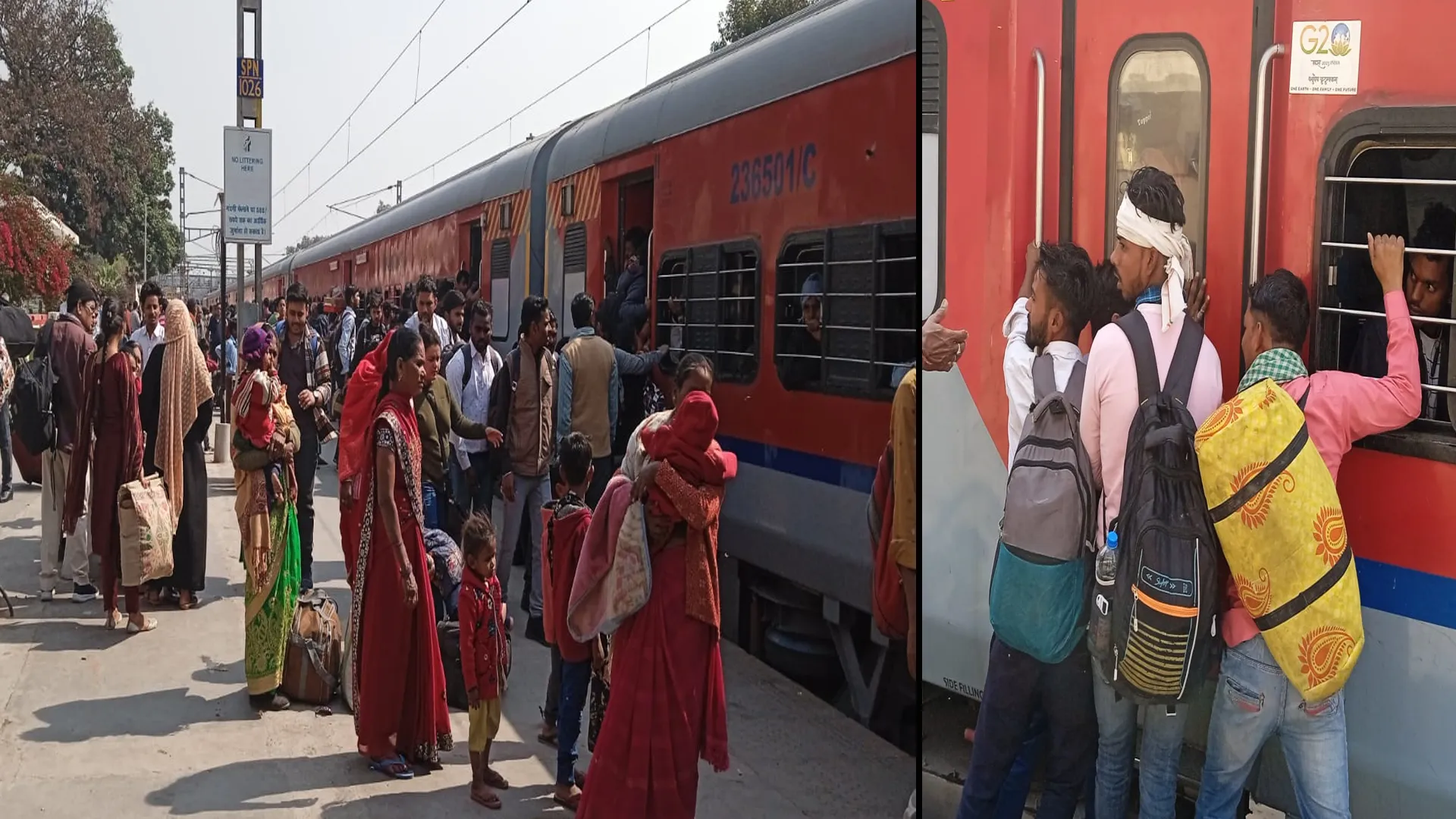 शाहजहांपुर: त्रिवेणी एक्सप्रेस में दरवाजा न खोलने पर यात्रियों की नोकझोंक