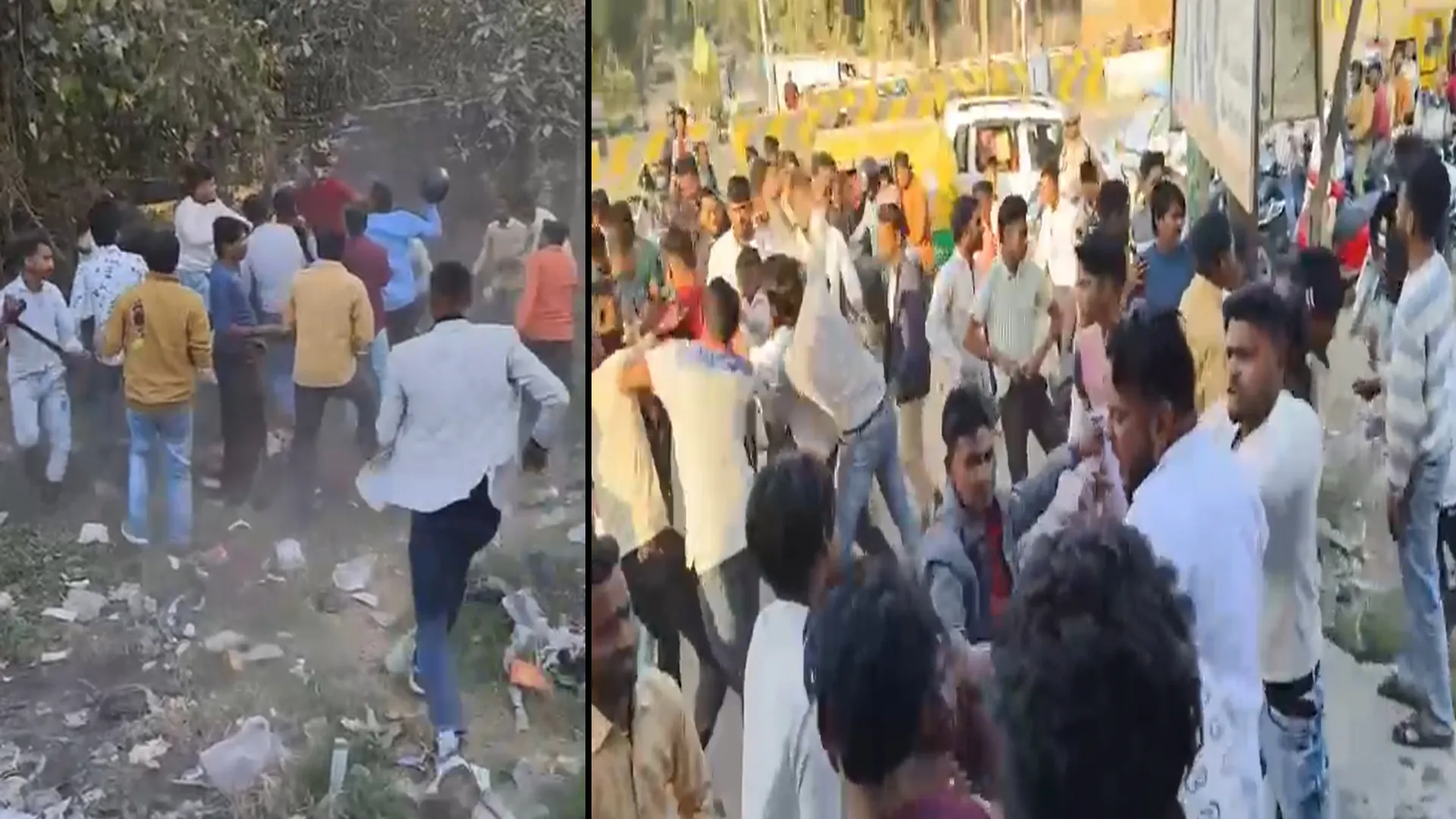 मुरादाबाद: देखें वीडियो...सड़क को बना दिया जंग का मैदान, बाइक टकराने का था विवाद!