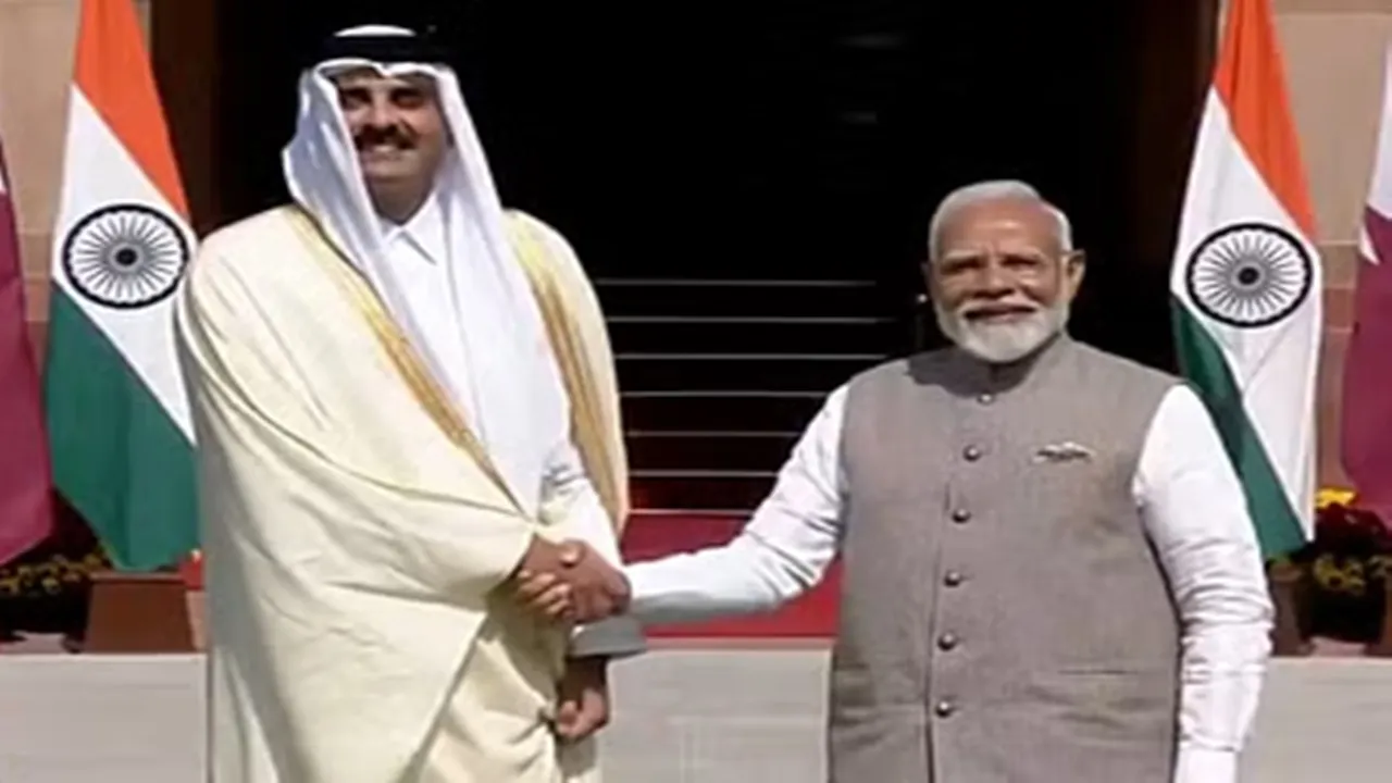 प्रधानमंत्री मोदी ने हैदराबाद हाउस में किया कतर के अमीर का स्वागत, इन मुद्दों पर बनी सहमति