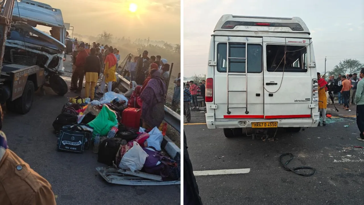 उन्नाव में एक्सप्रेसवे पर ट्रैवलर से टकराई कार: दो बच्चों और पिता की मौत, मां समेत कई गंभीर रूप से घायल