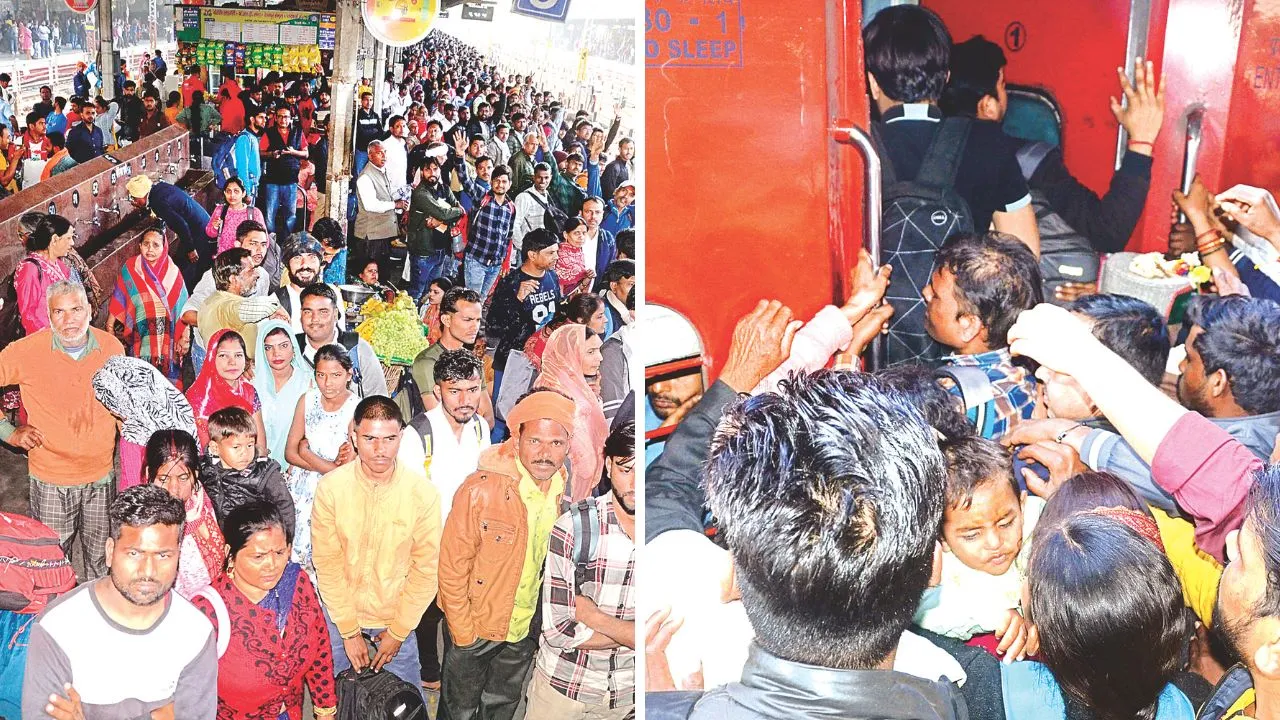 महाकुंभ की माया: ट्रेनों के एसी कोचों के फर्श भी फुल, कानपुर सेंट्रल स्टेशन पर श्रद्धालुओं में धक्कामुक्की, मारपीट की नौबत