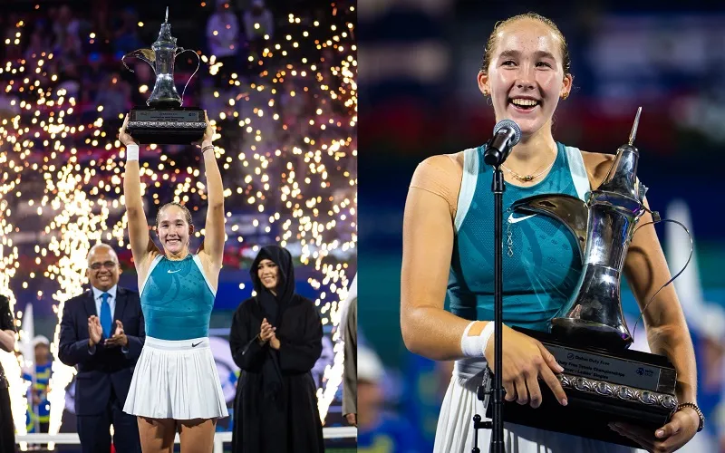 Dubai Tennis : रूस की मीरा एंड्रीवा ने जीता दुबई ओपन का खिताब, क्लारा टॉसन को हराया 