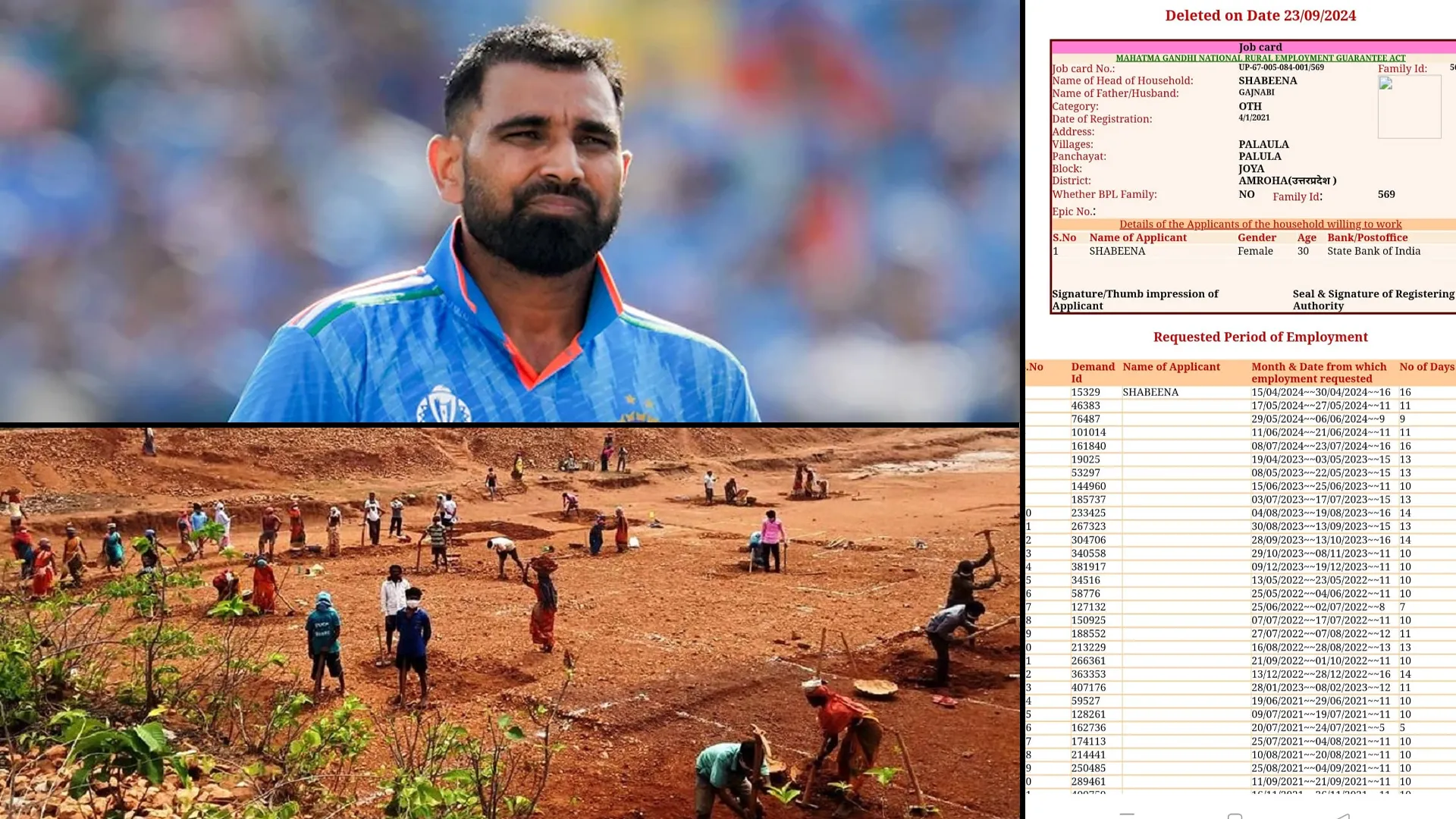 अमरोहा : क्रिकेटर शमी की बहन और बहनोई भी मनरेगा मजदूर