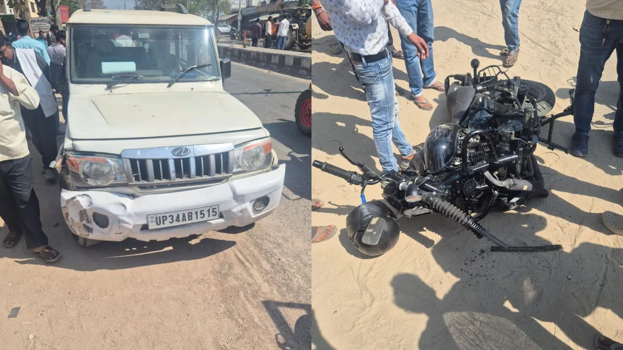 लखीमपुर खीरी: बोलेरो ने बाइक को मारी टक्कर, 8 महीने के बच्चे की मौत, दंपती घायल 