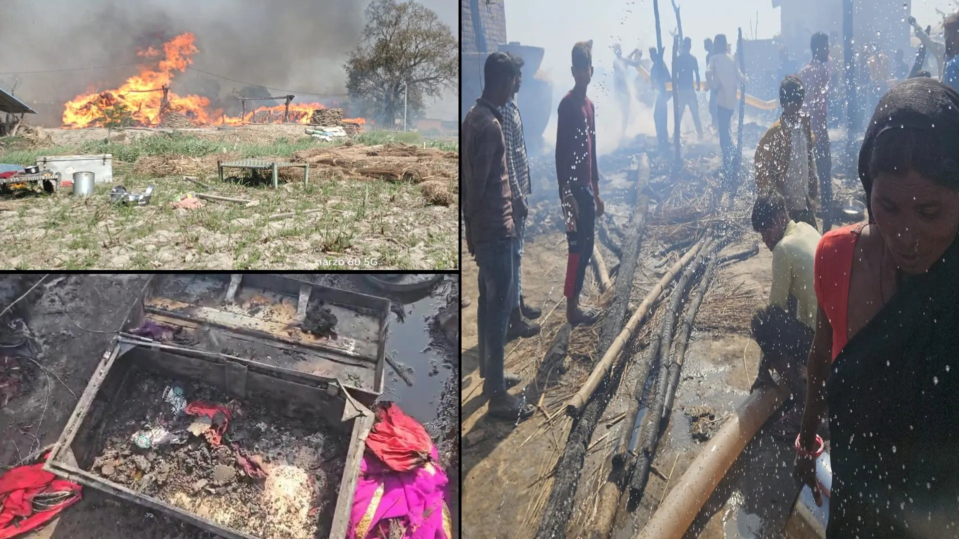 लखीमपुर खीरी : विष्णुपुर गांव में भीषण आग, 22 से अधिक घर जलकर राख...लाखों का नुकसान