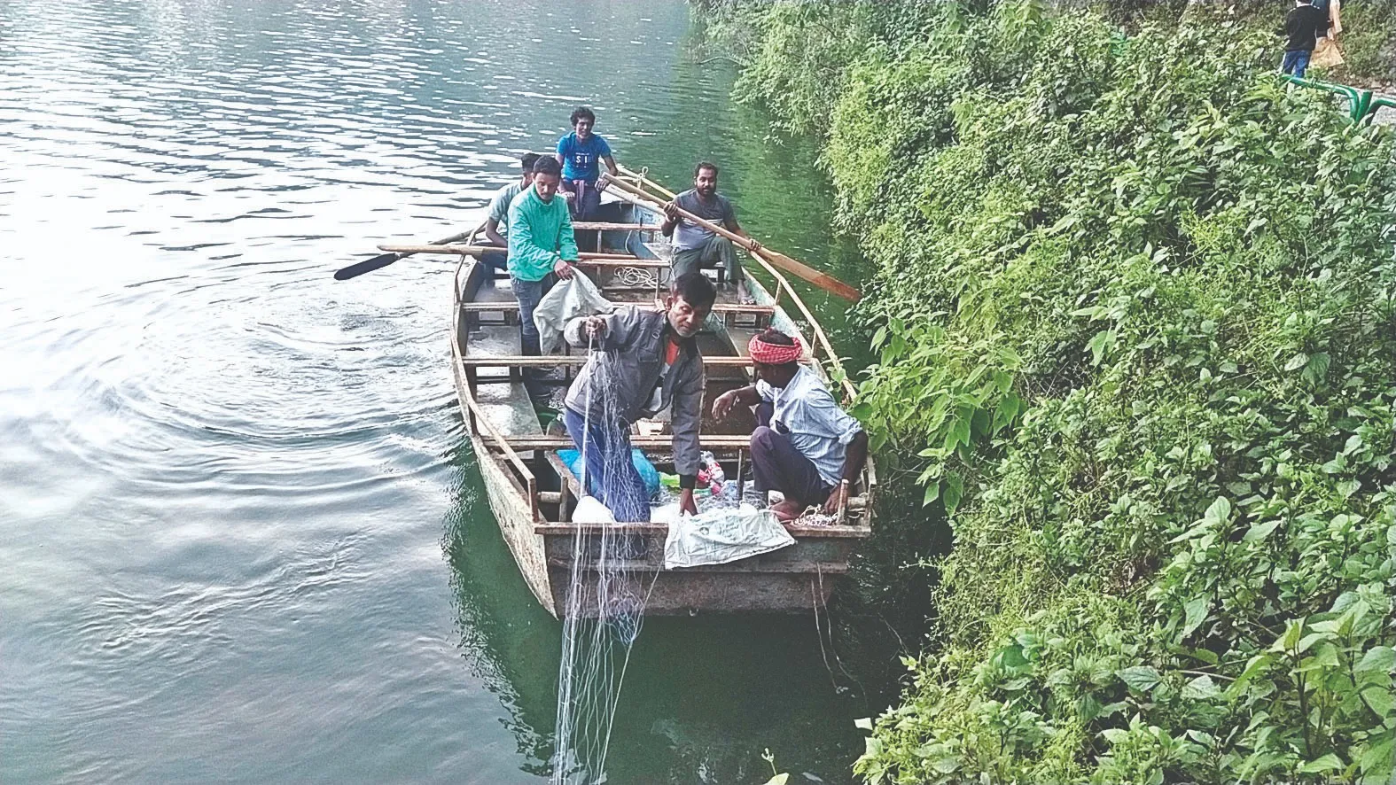 नैनीझील की कॉमन कार्प और बिग हेड मछलियों को निकालने का काम शुरू