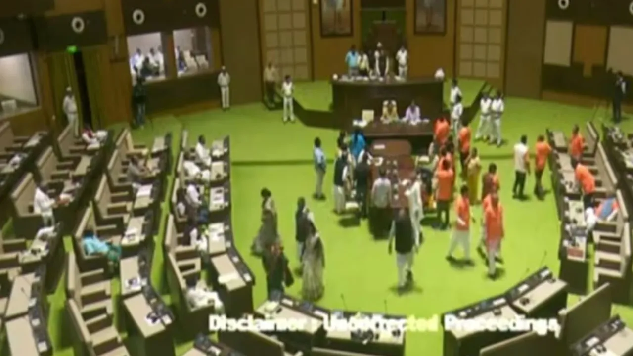 बजट सत्र: भाजपा विधायकों का विधानसभा में हंगामा, विधवाओं और दिव्यांगों की पेंशन बढ़ाने की मांग 