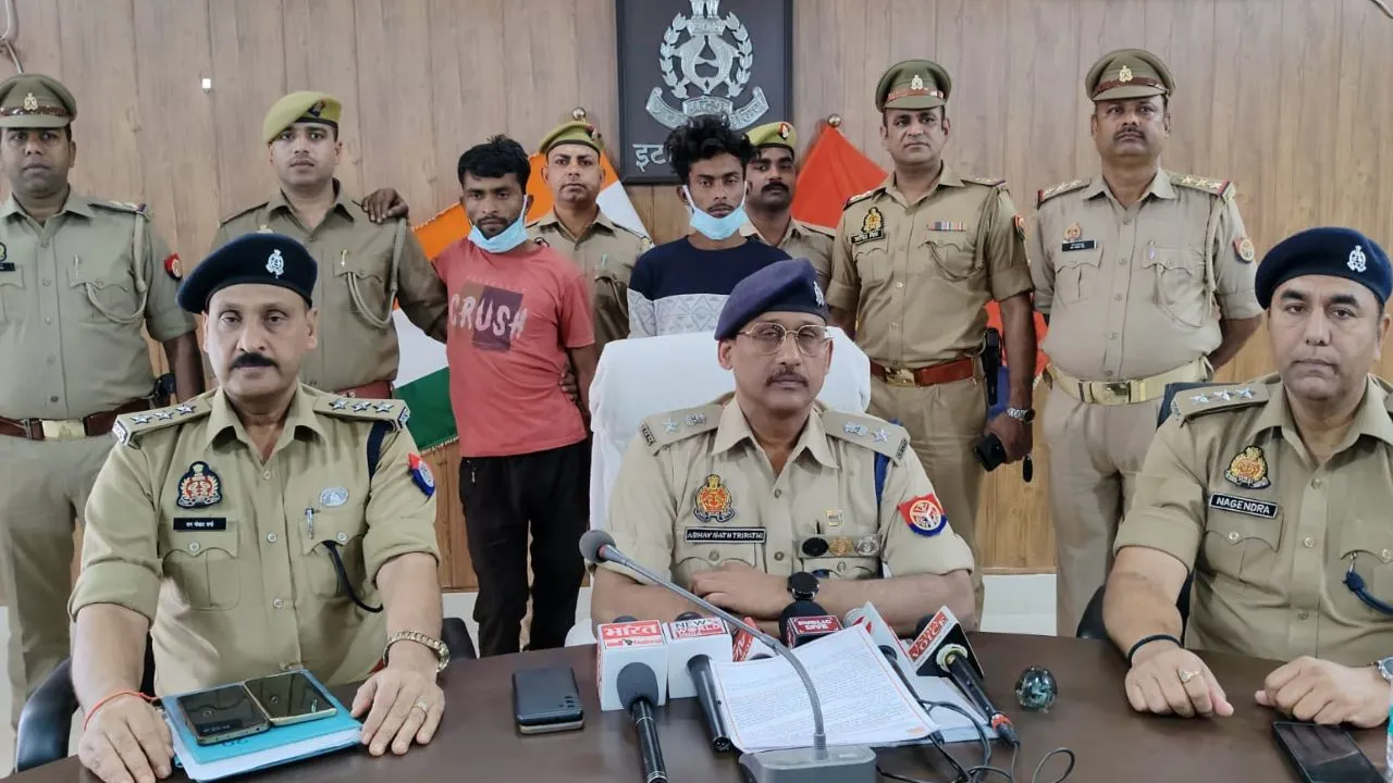 इटावा में मुठभेड़ में दो शातिर बदमाशों को पुलिस ने किया गिरफ्तार; एक बदमाश के पैर में लगी गोली