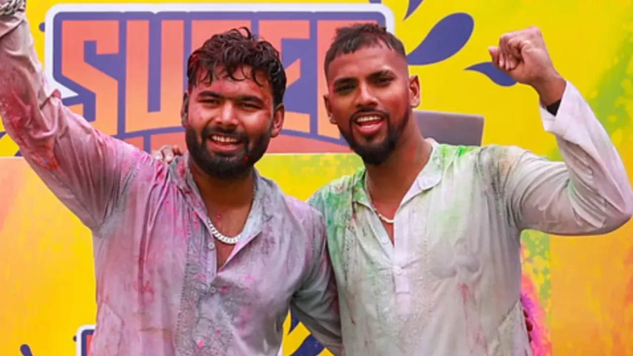 लखनऊ सुपर जायंट्स ने देसी अंदाज में मनाई होली, ऋषभ पंत और रवि बिश्नोई ने एक-दूसरे को जमकर लगाया गुलाल