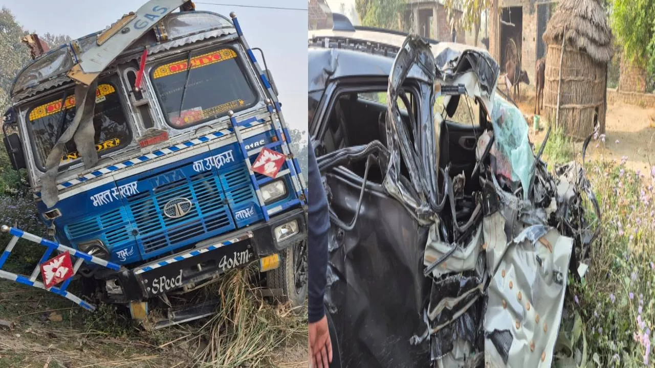 गोंडा: अयोध्या दर्शन से लौट रहे श्रद्धालुओं की कार को ट्रक ने मारी ठोकर, नवविवाहिता की मौत, पति समेत चार घायल, 1 मार्च को हुई थी शादी