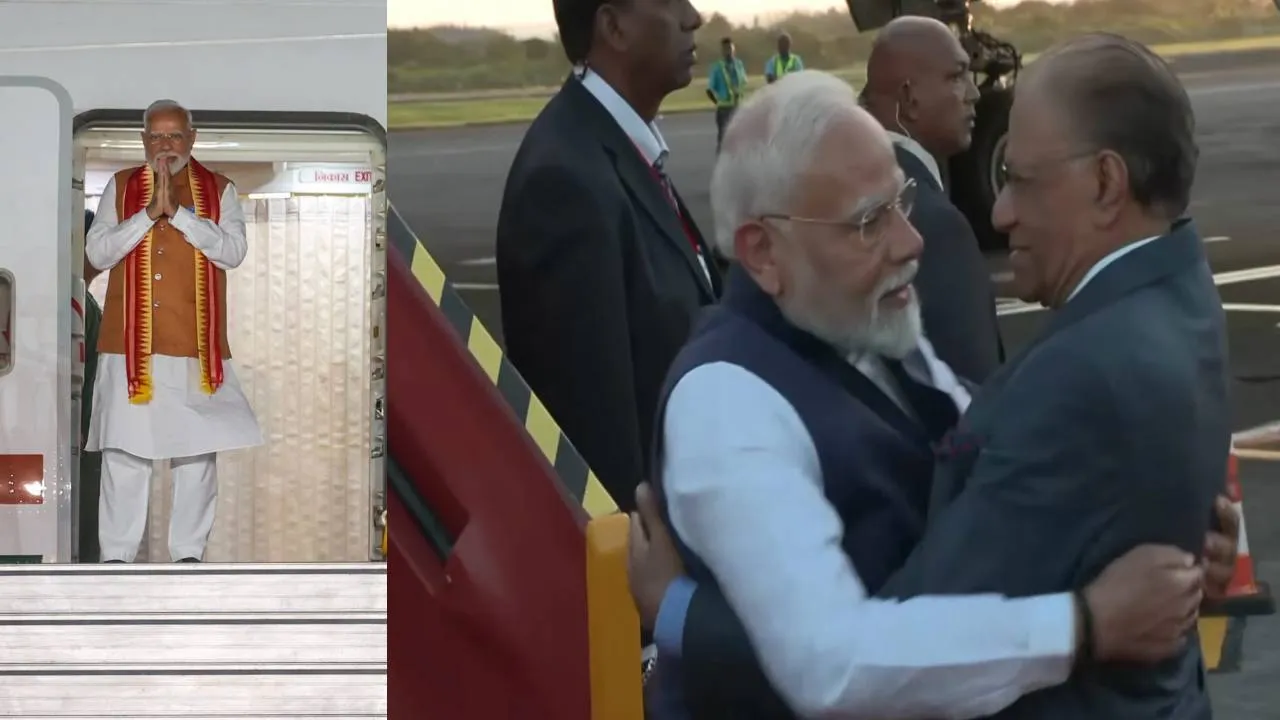Mauritius Visit: प्रधानमंत्री मोदी पहुंचे मॉरिशस, एयरपोर्ट पर पीएम नवीन रामगुलाम ने माला पहनाकर किया भव्य स्वागत